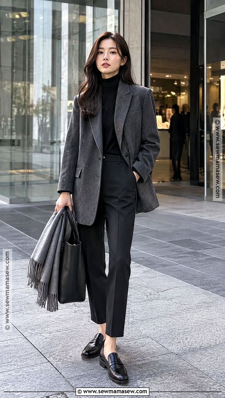 Tokyo Blazer And Turtleneck Outfit - 20 November Japan Outfits