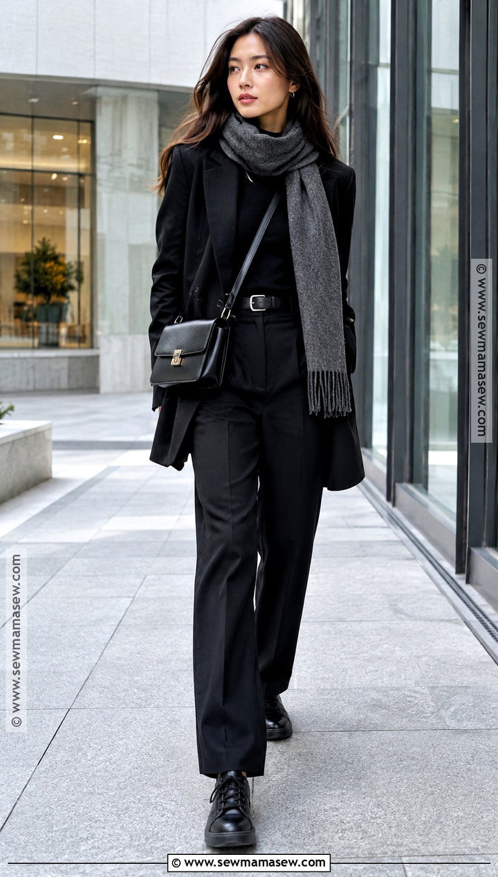 Tokyo Fall Monochrome Black Outfit - 20 fall japan outfit ideas