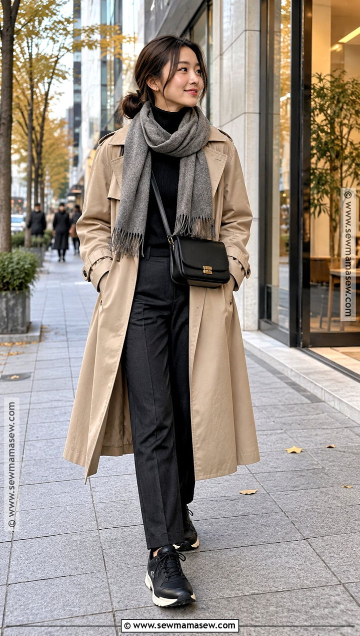 Tokyo November Trench Coat Outfit - 20 November Japan Outfits