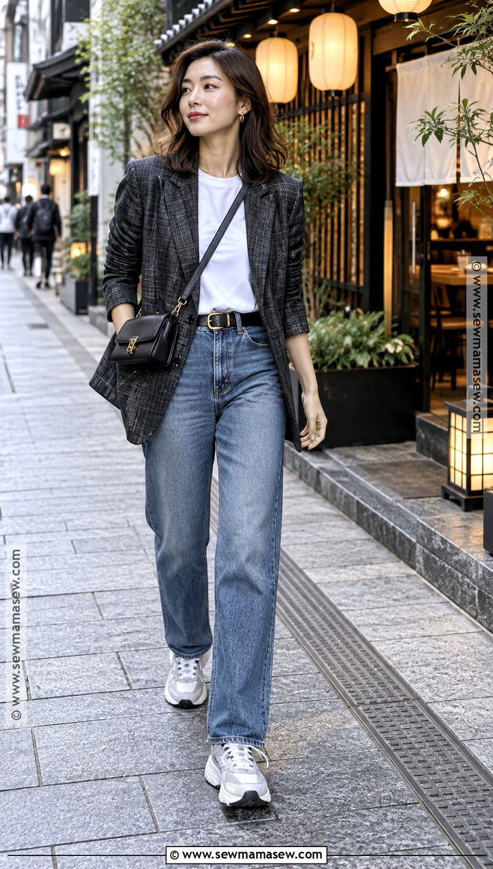 Tokyo October Blazer And Relaxed Jeans Outfit - 20 Tokyo October Outfit Ideas