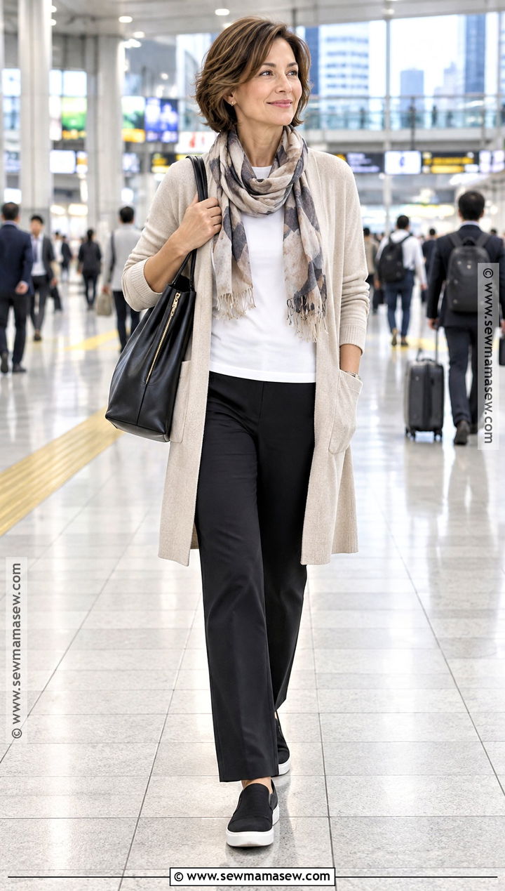Tokyo October Long Cardigan And Ponte Pants Outfit - 20 Tokyo October Outfit Ideas
