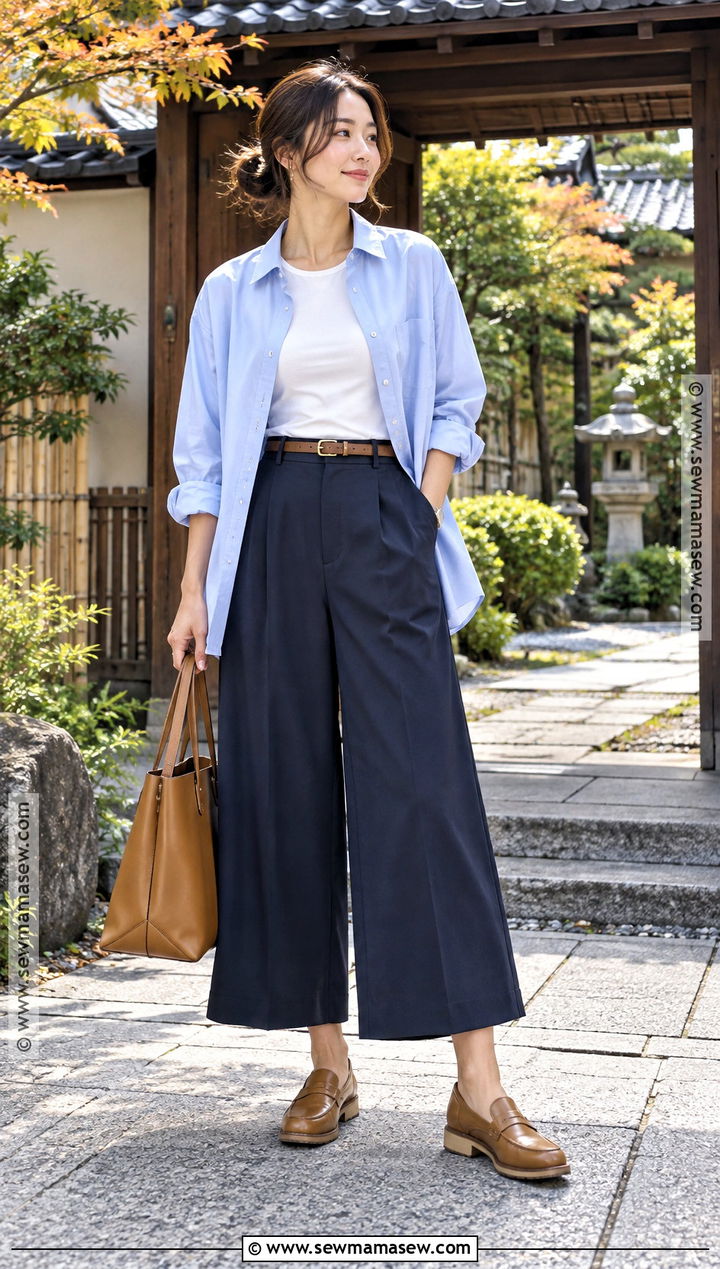 Tokyo October Oversized Shirt And Culottes Outfit - 20 Tokyo October Outfit Ideas