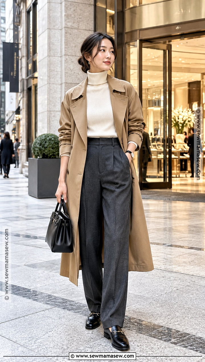 Tokyo October Turtleneck And Wool Trousers Outfit - 20 Tokyo October Outfit Ideas