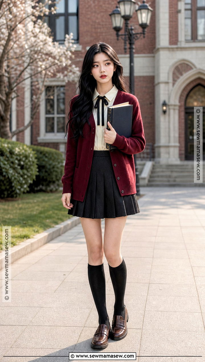Tomie Burgundy Cardigan Cosplay - 45 tomie cosplay ideas