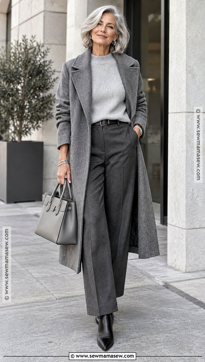 Tonal Gray Luxury Fall Outfit - 15 Luxury Fall Outfit Ideas