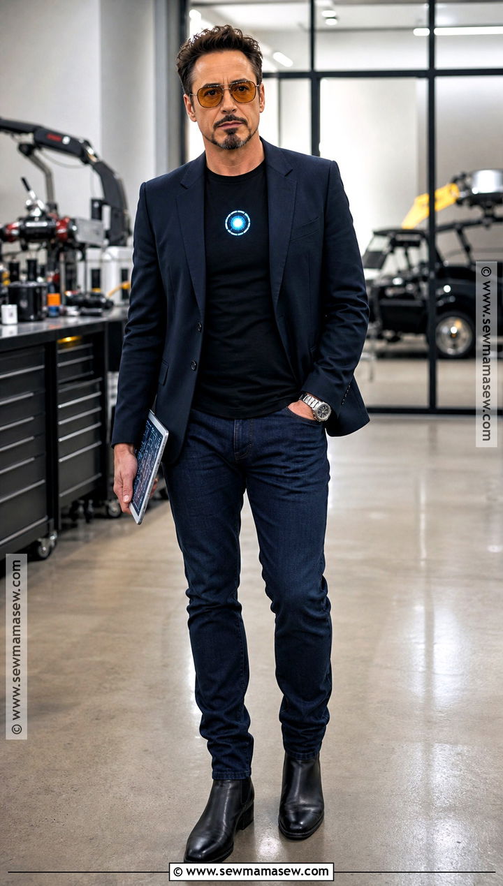 Tony Stark Cosplay With Black Blazer - 35 Last Minute Cosplay Ideas