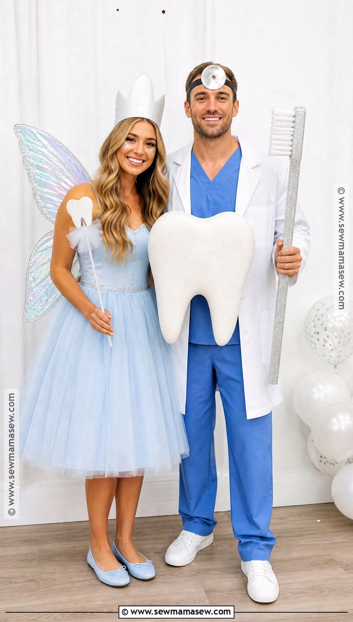 Tooth Fairy And Dentist Couple Costume - 30 Unique Couples Halloween Costume Ideas Funny