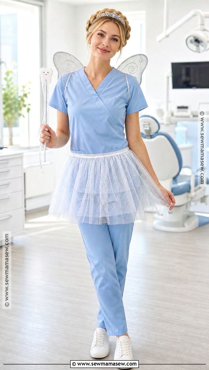 Tooth Fairy Costume With Blue Scrubs - 30 scrubs halloween costume ideas