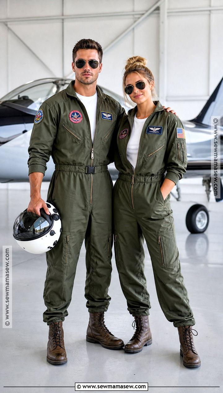 Top Gun Pilot Couple Costume - 50 couple halloween costumes