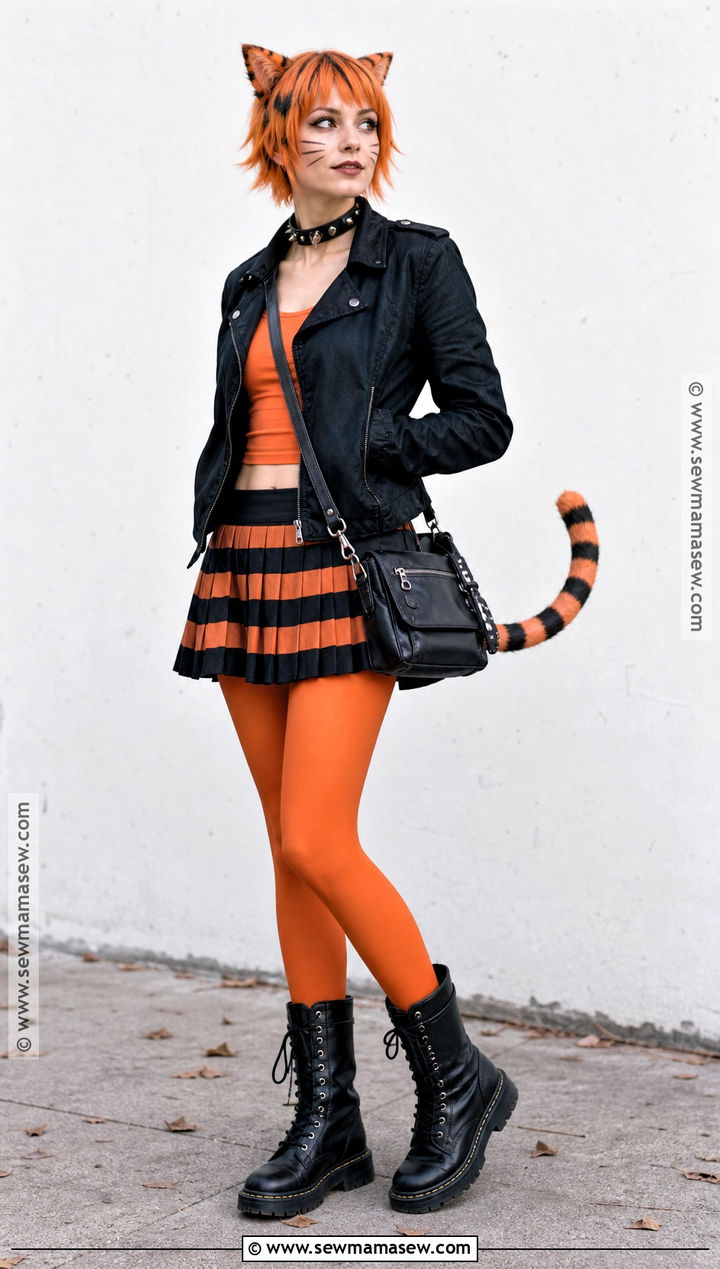 Toralei Stripe Costume With Orange Cat Tail - 50 monster high costume ideas