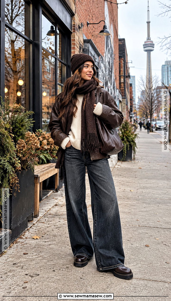 Toronto November Leather Jacket Outfit - 15 toronto november outfit ideas