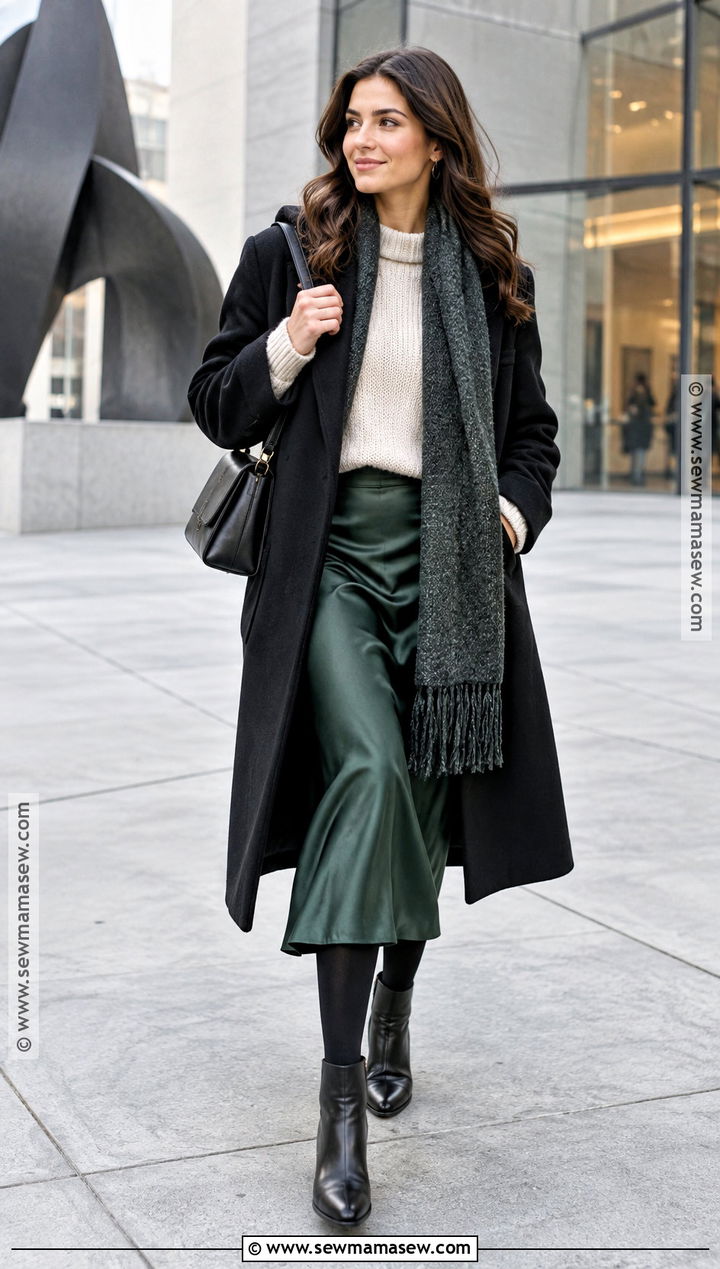 Toronto November Midi Skirt Outfit - 15 toronto november outfit ideas