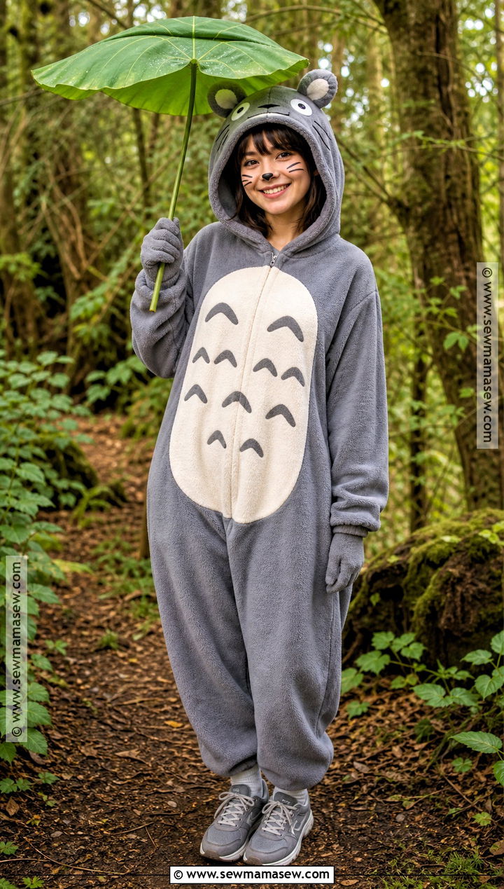 Totoro Costume With Gray Onesie - 30 studio ghibli costume ideas