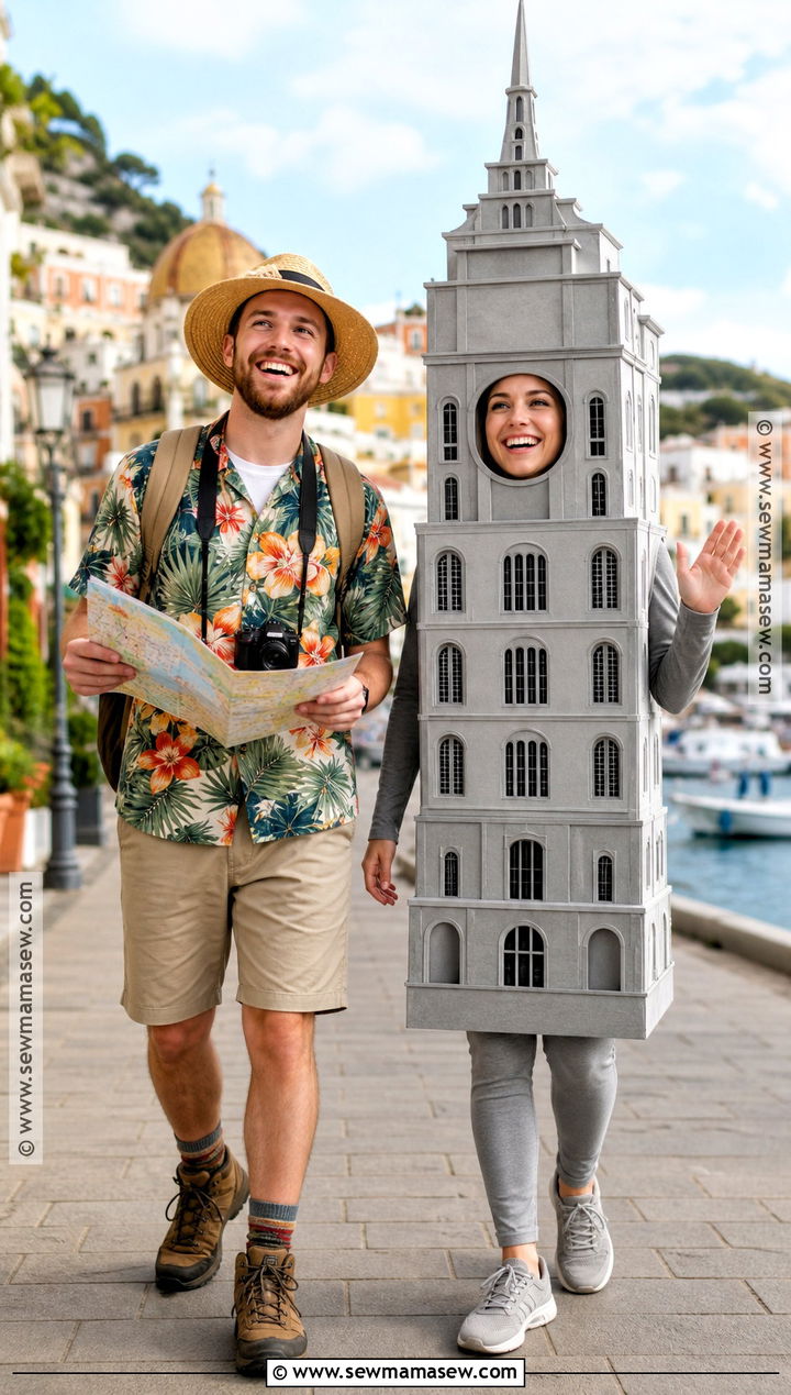 Tourist And Landmark Couple Costume - 35 funny halloween costumes for couples