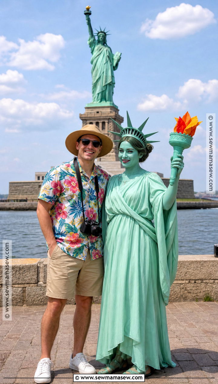Tourist And Statue Of Liberty Costume - 40 last minute couples costumes