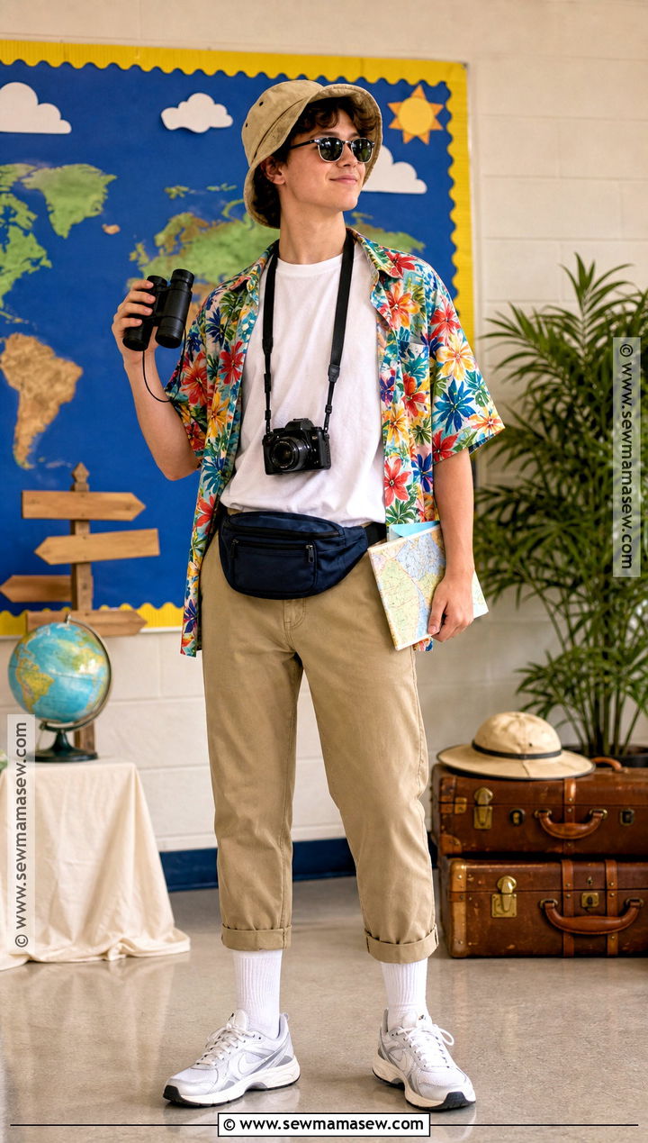Tourist Costume With Hawaiian Shirt - 40 school halloween costumes