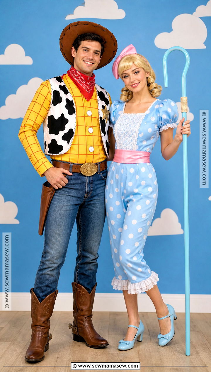 Toy Cowboy And Shepherdess Couple Costume - 40 couple costume ideas