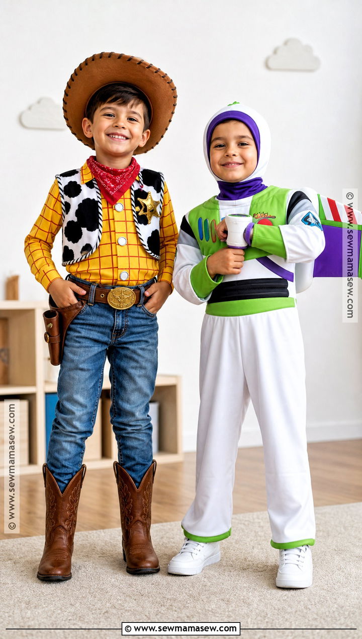 Toy Cowboy And Space Ranger Sibling Costume - 40 sibling halloween costumes