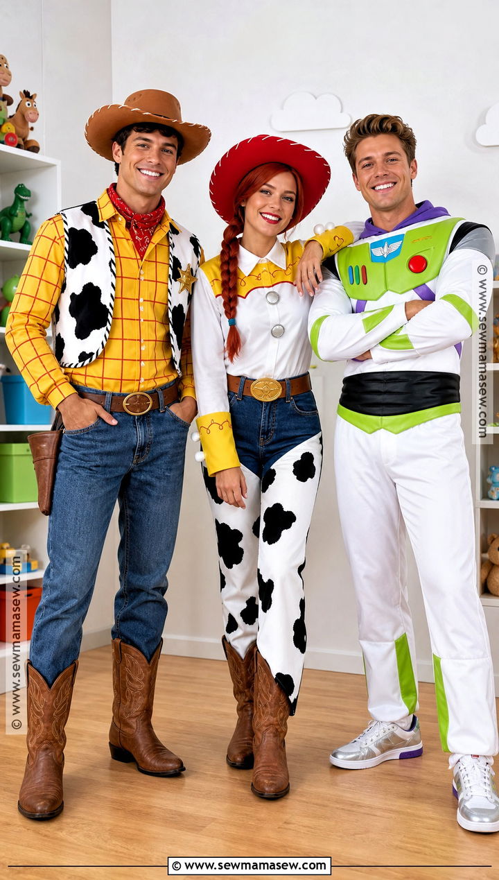 Toy Cowboy Cowgirl And Space Ranger Trio Costume - 30 trio halloween costumes cute