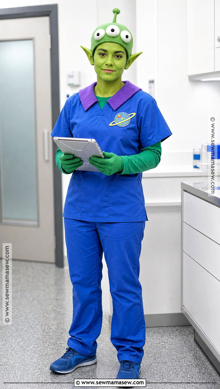 Toy Story Alien Costume With Blue Scrubs - 40 toy story alien costume ideas