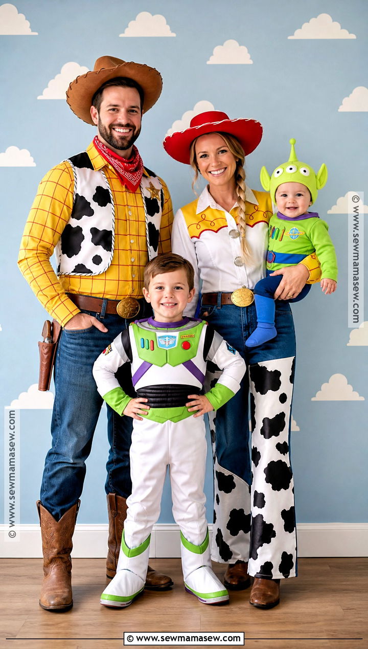 Toy Story Family Costume With Alien Baby - 30 Family Of 4 Halloween Costumes With for Babies