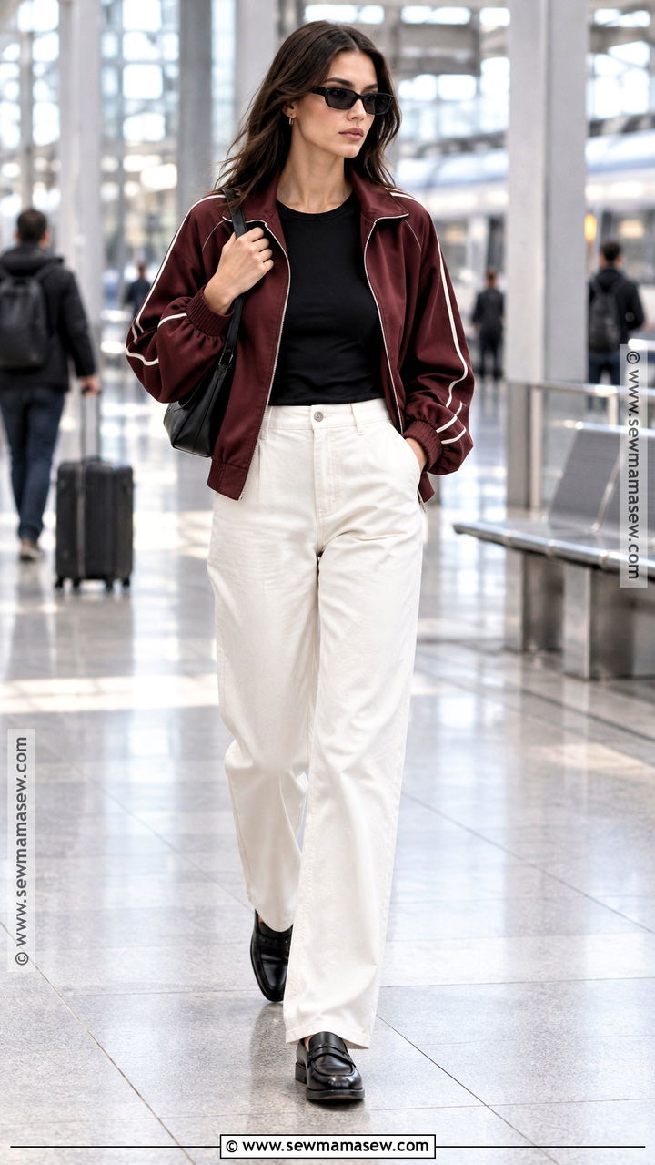 Track Jacket And White Pants Fall Outfit - 20 kendall jenner fall outfits