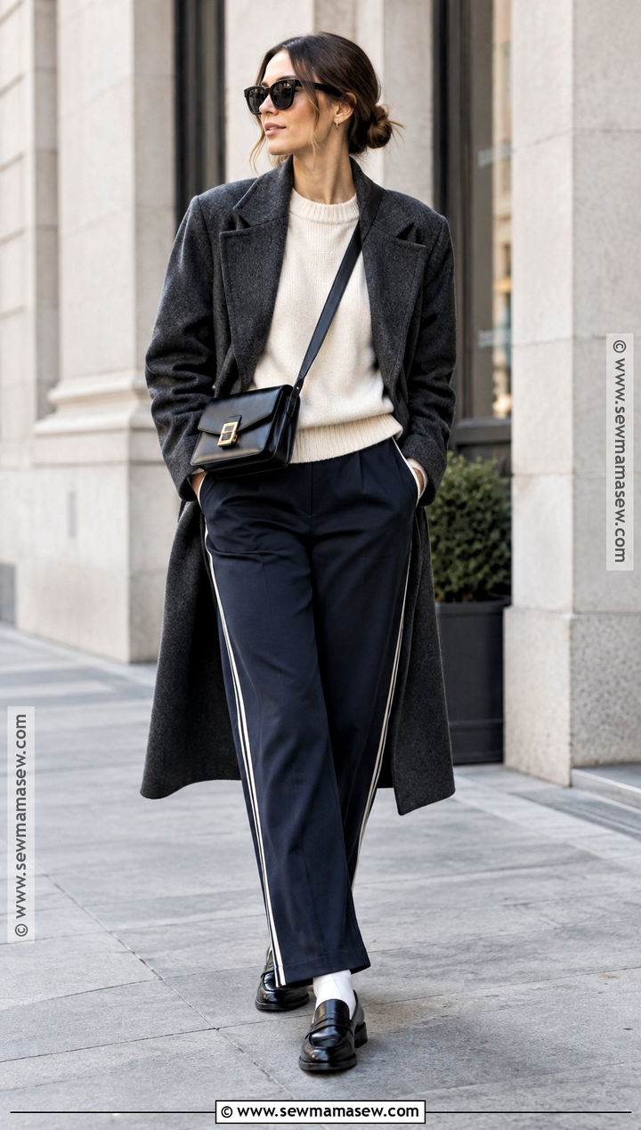 Track Pants And Cashmere Sweater Outfit - 15 fall trend 2026 outfit ideas