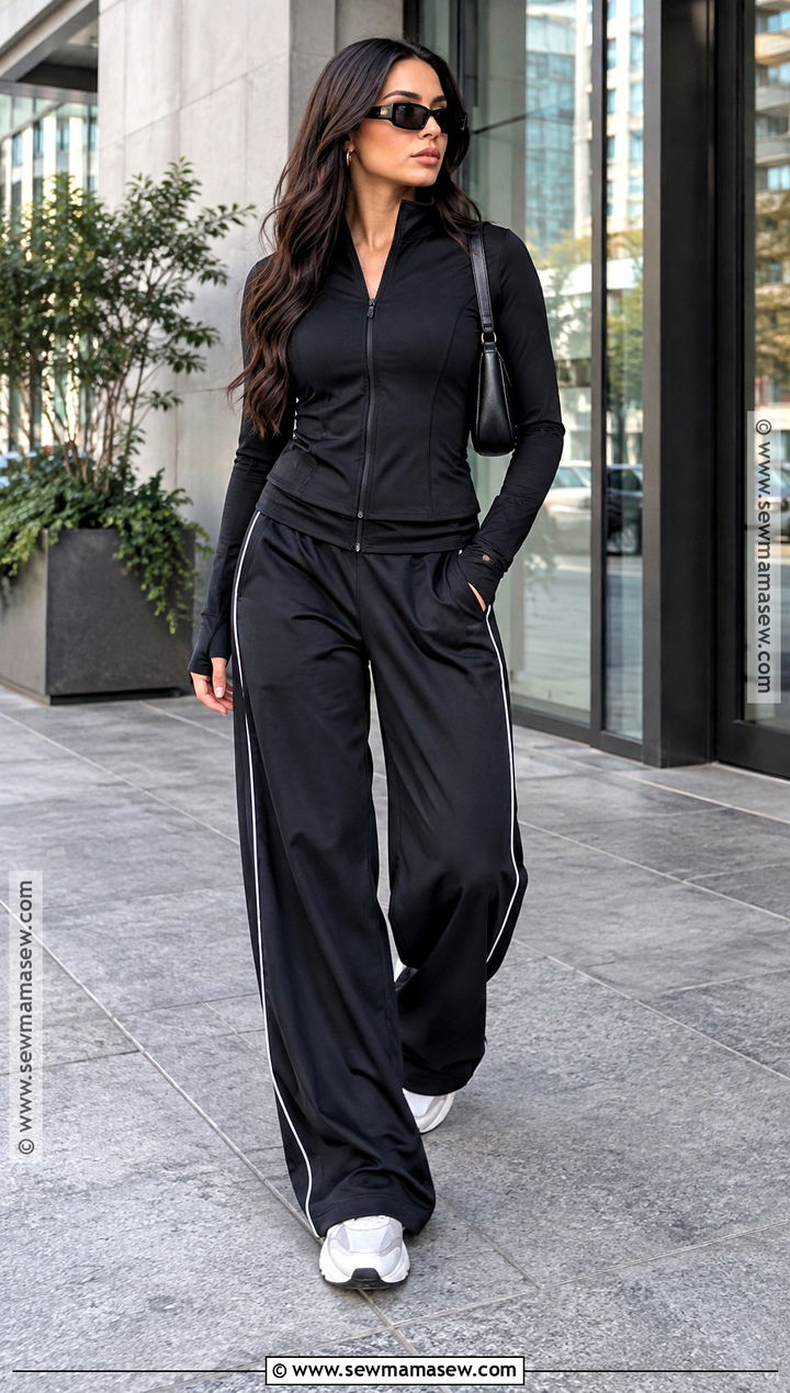 Track Pants And Fitted Jacket Outfit - 25 fall athletic outfits