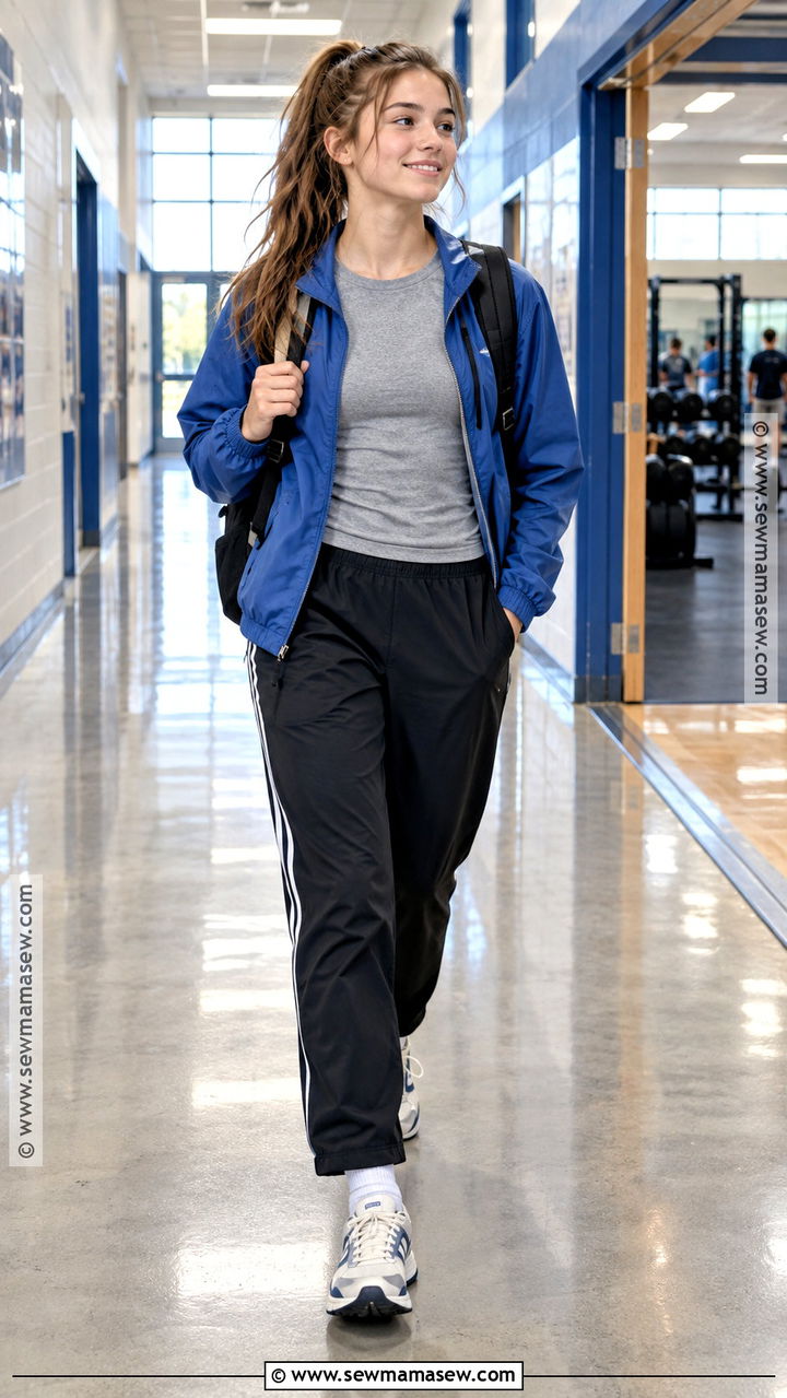 Track Pants And Long Sleeve T Shirt Outfit - 20 back to school outfits teen for girls