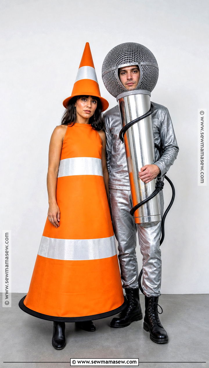 Traffic Cone And Microphone Costume - 50 rhyme without reason costume ideas
