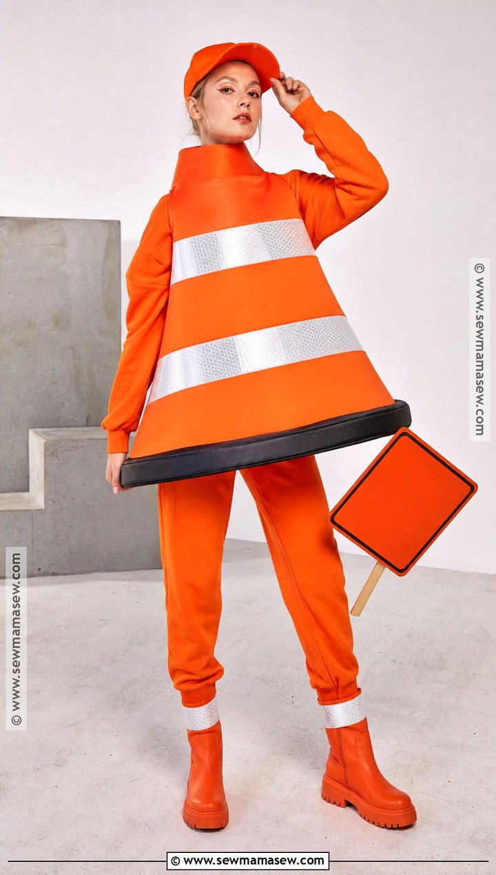 Traffic Cone Costume With Reflective Stripes - 40 unique costumes