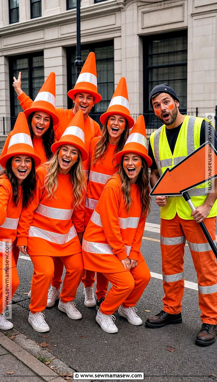Traffic Cone Group Costume - 35 Funny Group Halloween Costumes