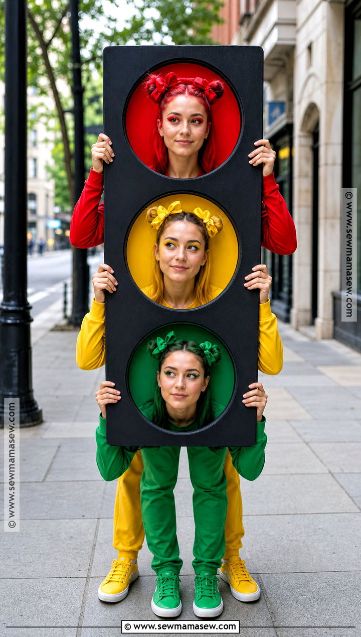 Traffic Light Trio Costume - 40 3 people halloween costumes