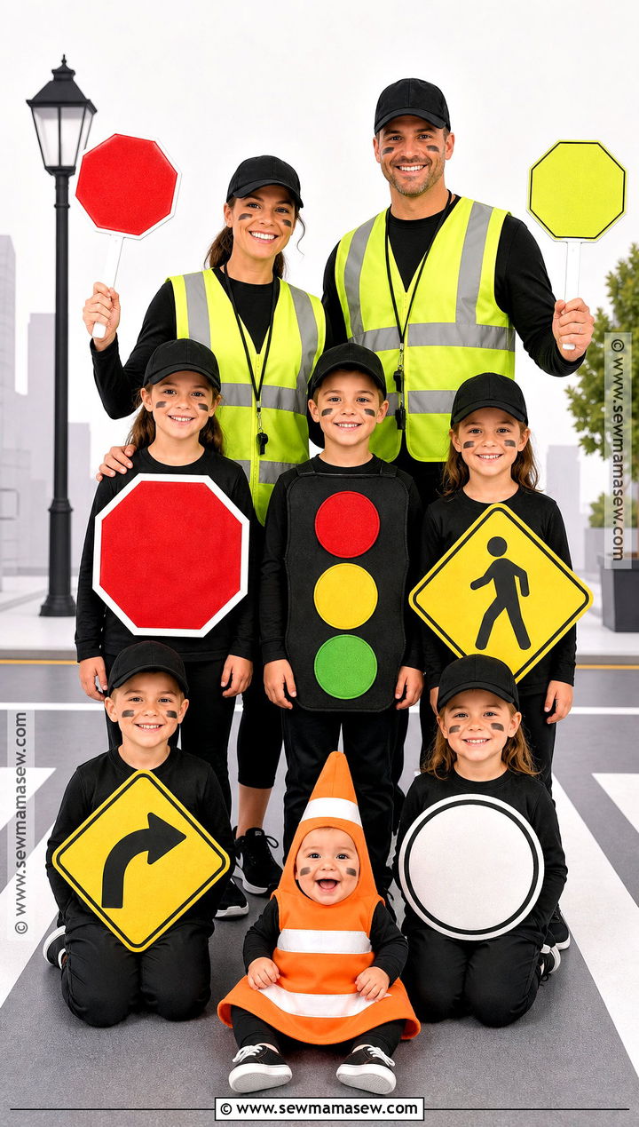 Traffic Signs Family Costume - 50 family halloween costumes