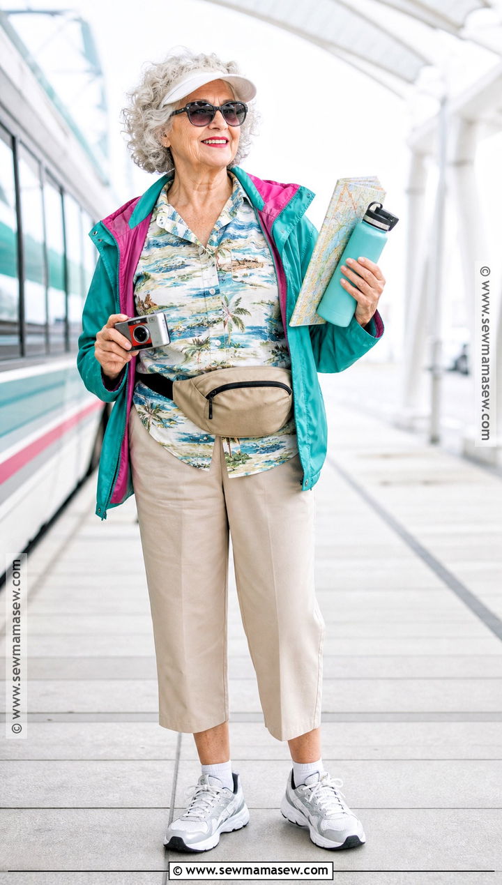 Traveling Grandma Costume With Camera - 40 grandma costume ideas
