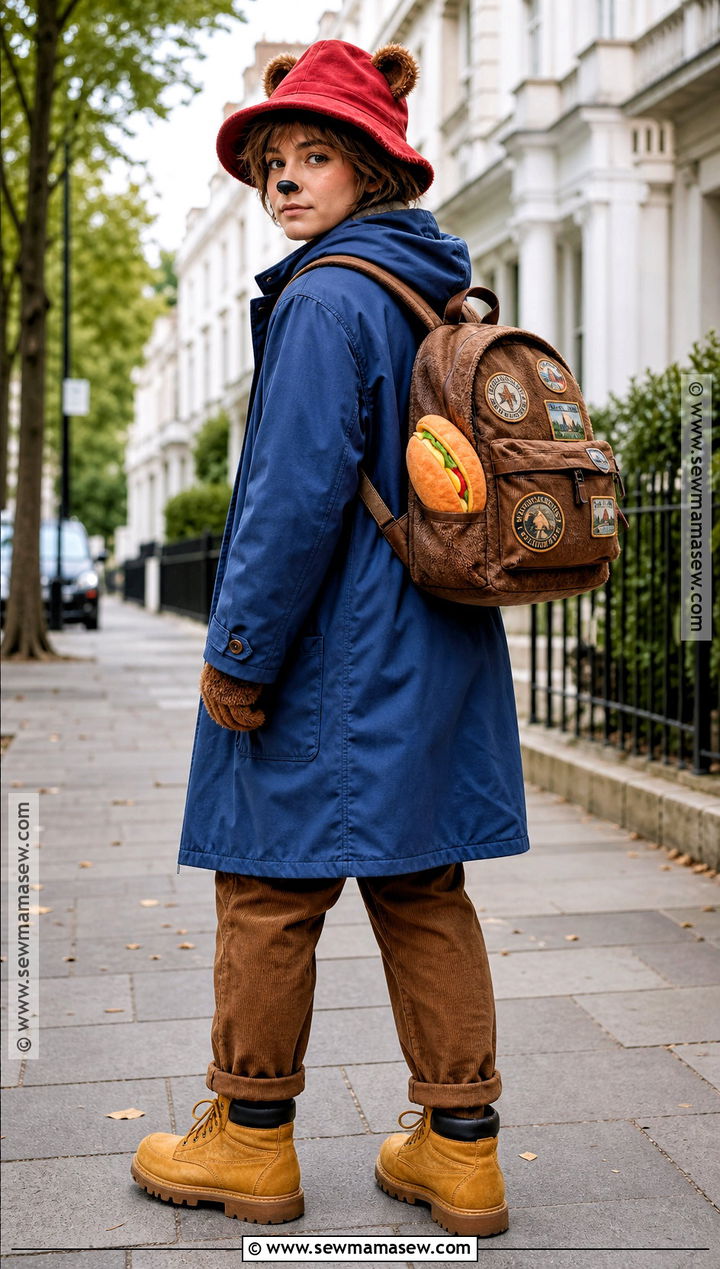 Traveling Paddington Costume With Backpack - 35 paddington halloween costume ideas