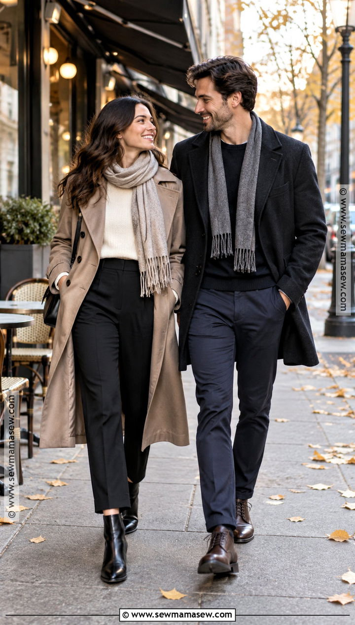 Trench Coat And Ankle Boots City Engagement Outfit - 15 fall city engagement pictures outfit ideas
