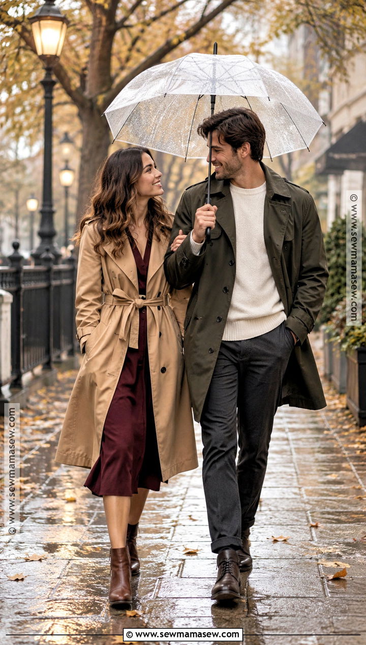 Trench Coat And Ankle Boots Couples Fall Photoshoot Outfit - 25 couples fall photoshoot outfits