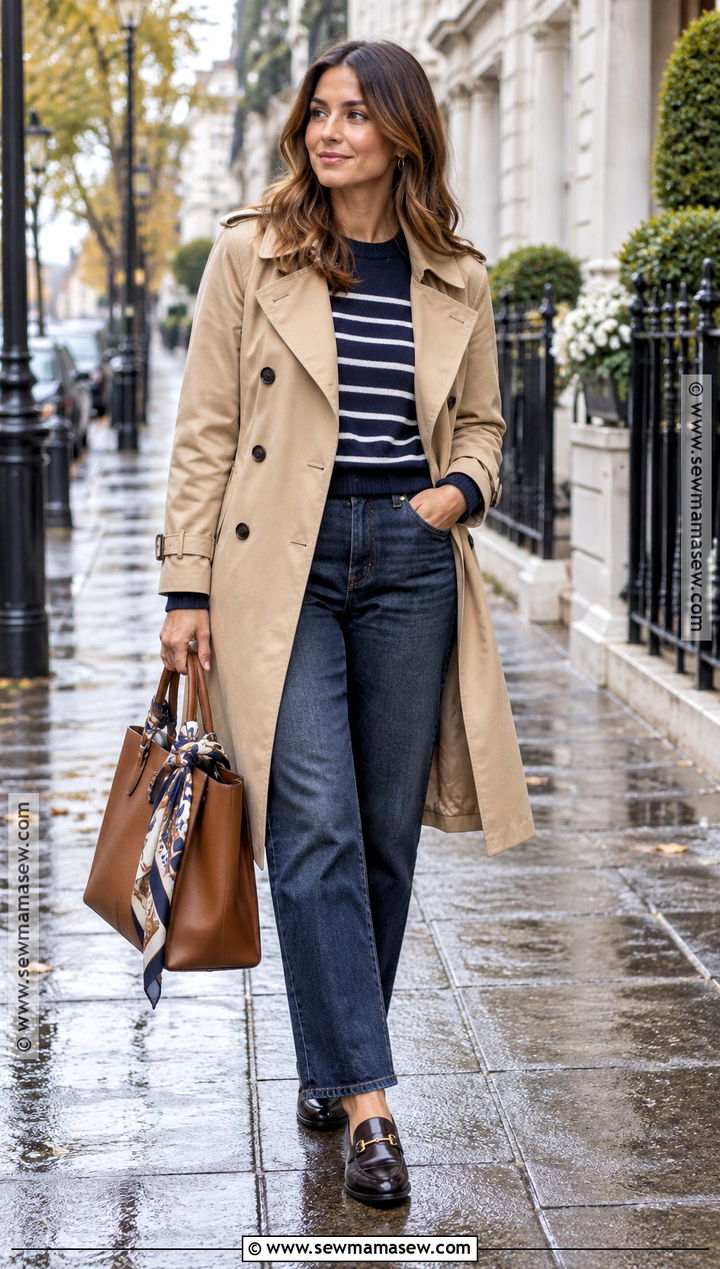 Trench Coat And Dark Jeans Autumn Outfit - 15 Autumn Clothes 2026
