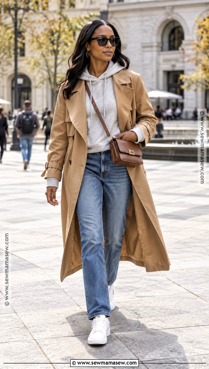 Trench Coat And Hoodie Fall Outfit - 15 Fall Looks for Black Women 2026