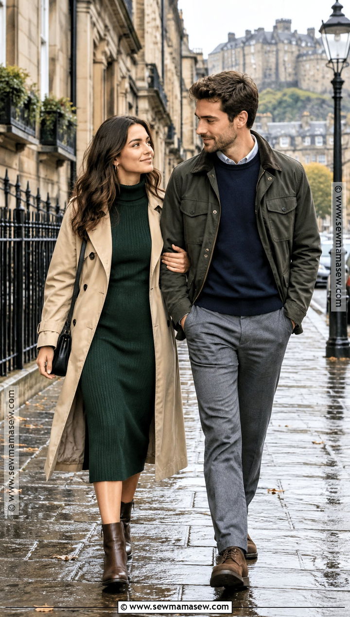 Trench Coat And Knit Dress Engagement Picture Outfit - 20 september engagement pictures outfits