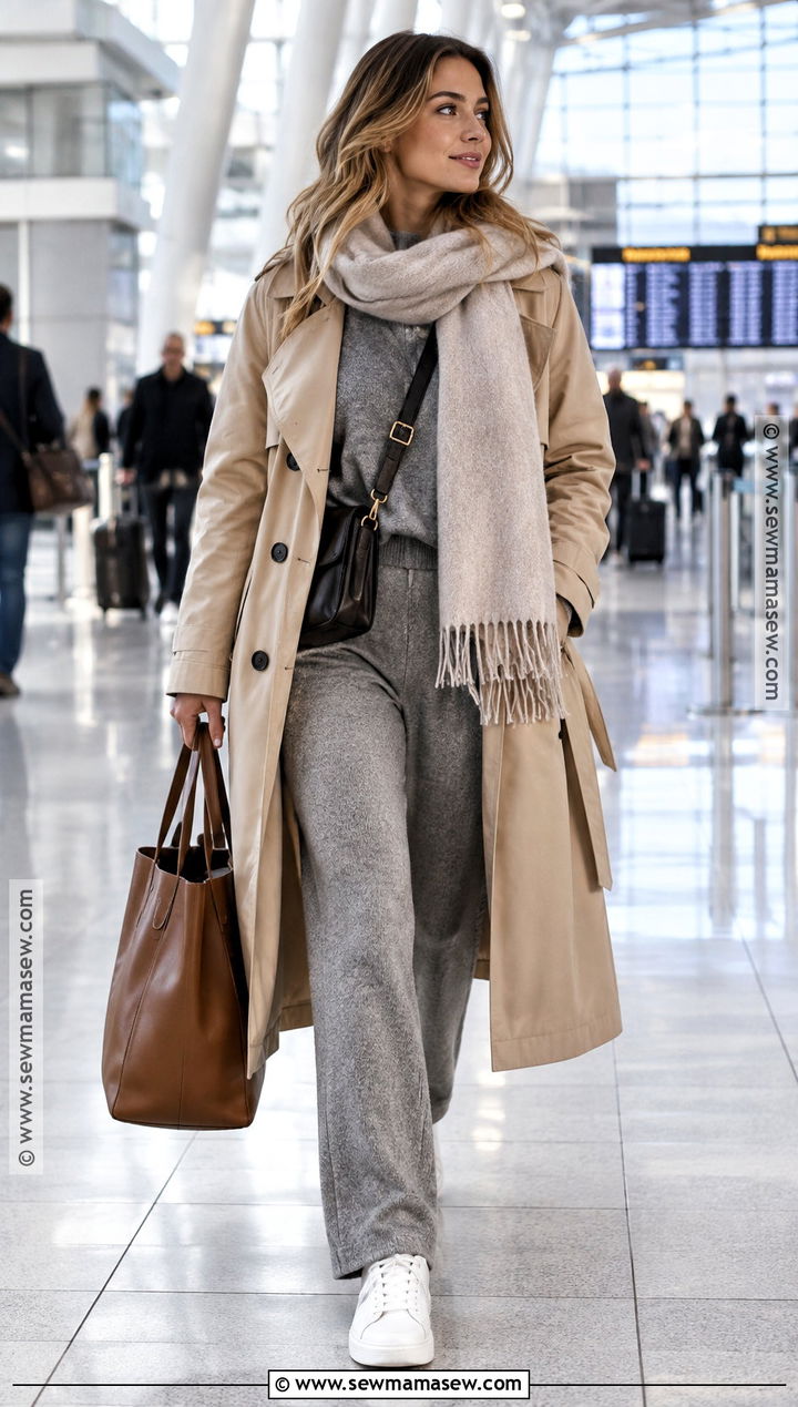 Trench Coat And Matching Lounge Set London November Outfit - 20 london in november outfits for women