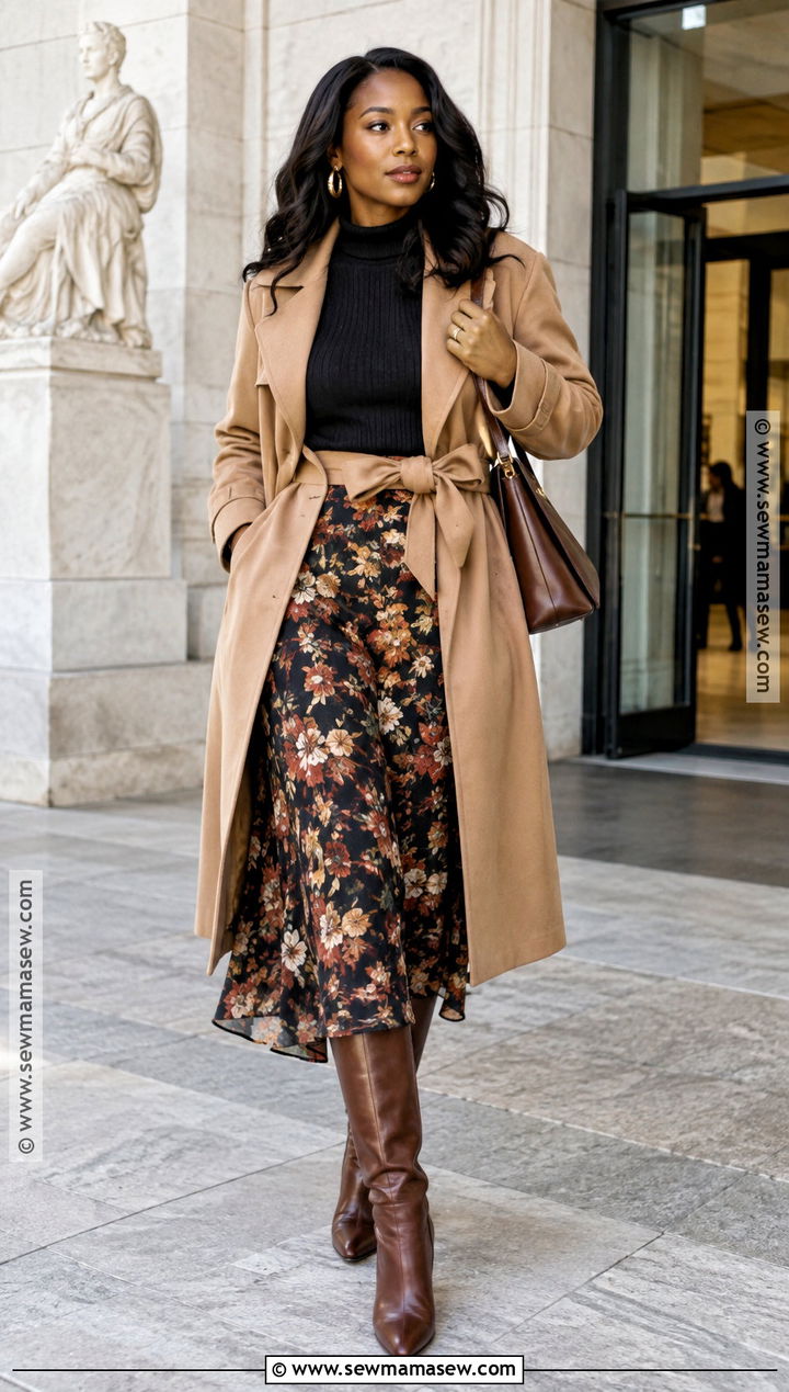 Trench Coat And Midi Skirt Outfit - 15 fall fashion ideas for black women 2026