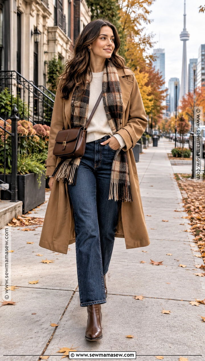 Trench Coat And Straight Jeans Canada Fall Outfit - 20 canada fall outfits