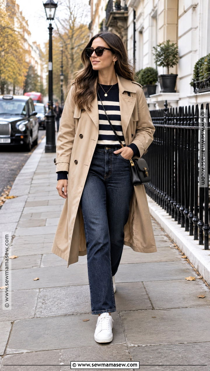 Trench Coat And Straight Leg Jeans London Outfit - 20 London In October Outfits for Women