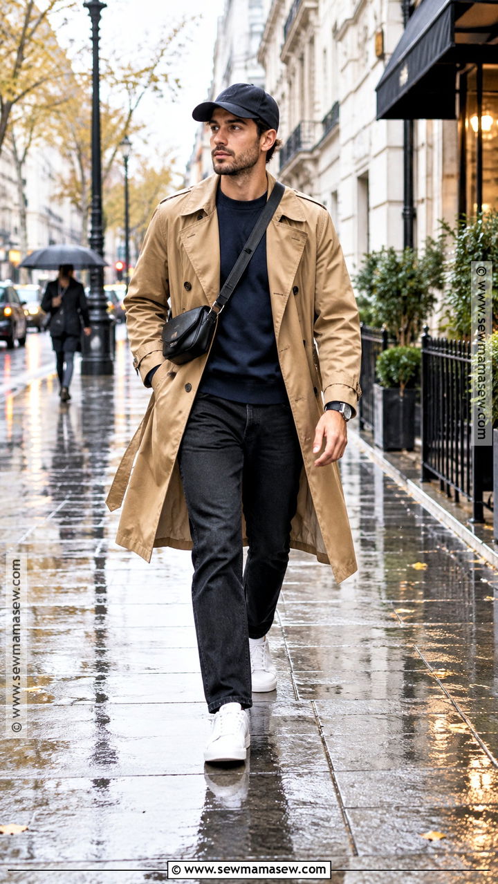 Trench Coat And Sweatshirt Fall Outfit - 20 mens fall street style ideas