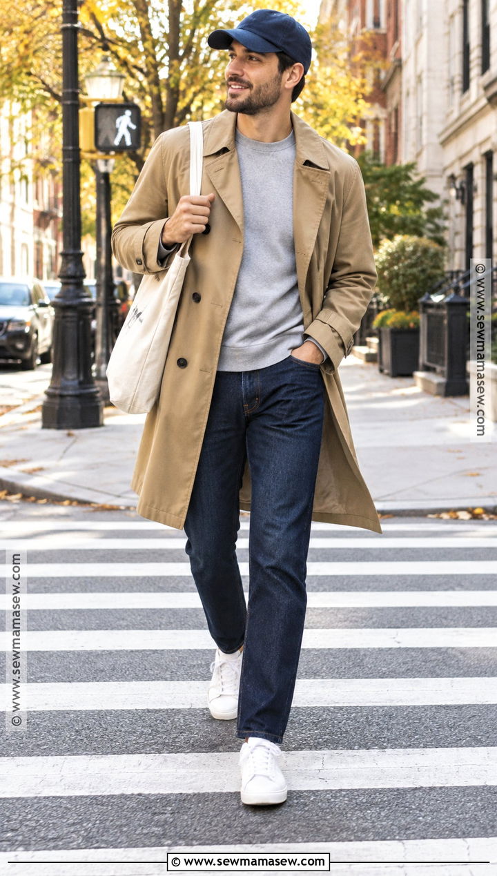 Trench Coat And Sweatshirt Fall Outfit - 25 fall fashion ideas for men
