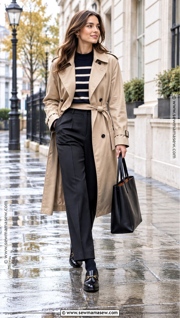 Trench Coat And Trousers Autumn Outfit - 25 Cosy Autumn Outfits