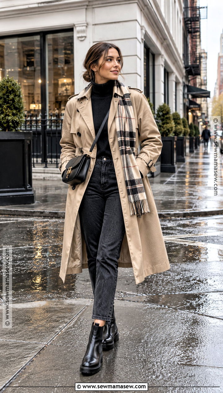 Trench Coat And Turtleneck NYC Outfit - 20 november nyc outfits