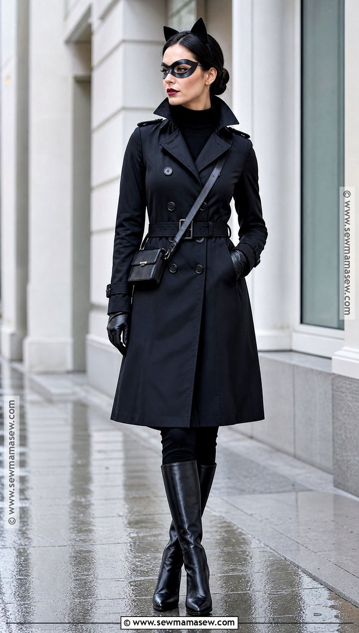 Trench Coat Cat Woman Costume - 40 cat woman halloween costume ideas